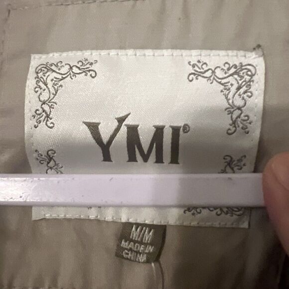 New YMI Zip Off Hood Windbreaker M Jacket Pockets Lined Khaki Tan NWT‎ Women - Picture 5 of 10
